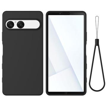 Coque Sony Xperia 10 VII en silicone liquide avec dragonne