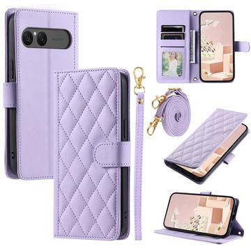 Étui Sony Xperia 10 VII portefeuille matelassé luxueux - Violet