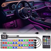 Bande Lumineuse Intérieur Néon pour Voiture - 4 Pièces, 36 LEDs