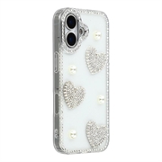 Coque hybride iPhone 17 Amour étincelant et perle - Transparente