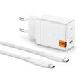 Spigen ArcStation Pro GaN-651 Chargeur mural 65W avec câble Type-C - Blanc