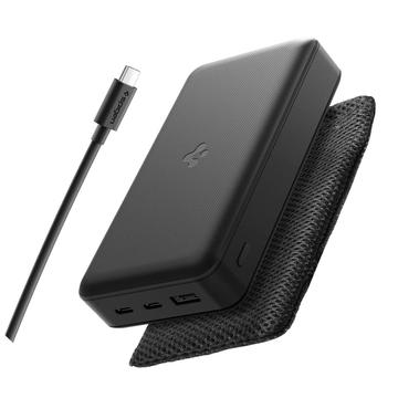 Spigen EA3020 Banque d\'alimentation 20000mAh avec 2 ports USB-C et USB-A - Noir