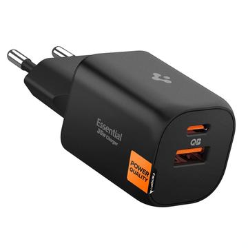 Spigen Essential EE352EU Chargeur mural à 2 ports 35W - Noir
