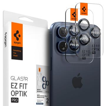 Protecteur d\'Objectif iPhone 14 Pro/14 Pro Max/15 Pro/15 Pro Max/16 Pro/16 Pro Max Spigen Glas.tR Ez Fit - Titane bleu