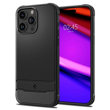 Coque iPhone 15 Pro Max en TPU Spigen Rugged Armor Mag - Noire