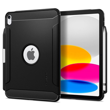 Coque iPad (2022) en TPU Spigen Rugged Armor - Noir Mat