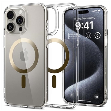 Coque iPhone 15 Pro Max Spigen Ultra Hybrid Mag - Doré / Claire