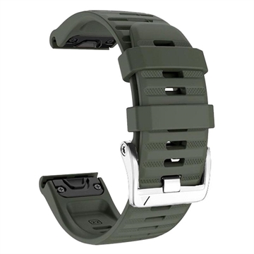 Sangle en silicone pour Garmin Fenix 3 / 3 HR / 5X / 5X Plus / 6X / 6X Pro - Vert Armée