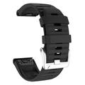Sangle en silicone pour Garmin Fenix 3 / 3 HR / 5X / 5X Plus / 6X / 6X Pro - Noir