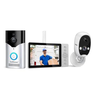 Srihome DH051_002_008 Smart Wireless Doorbell Set - EU Plug (Open Box - Bulk Satisfactory)