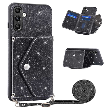 Coque avec Porte-Cartes Samsung Galaxy A14 Stardust - Noire