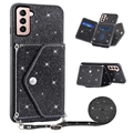 Coque avec Porte-Cartes Samsung Galaxy S23 5G Stardust - Noire