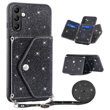 Coque avec Porte-Cartes Samsung Galaxy A17/A14 5G Stardust - Noire