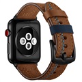 Bracelet Apple Watch Series Ultra 2/Ultra/9/8/SE (2022)/7/SE/6/5/4/3/2/1 en Cuir Cousu - 45mm/44mm/42mm - Marron