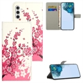 Étui Portefeuille Samsung Galaxy A34 5G - Série Style - Fleurs Rose