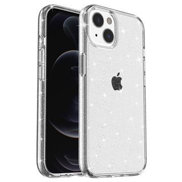 Coque Hybride iPhone 15 - Série Stylish Glitter - Blanche