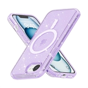 Coque Hybride iPhone 16e - Série Stylish Glitter - Compatible avec MagSafe - Violete