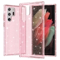 Coque Hybride Samsung Galaxy S22 Ultra 5G - Série Stylish Glitter - Rose