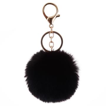 Porte-clés élégant à pompon - Noir