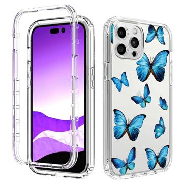 Coque Hybride iPhone 14 Pro Série Sweet Armor - Papillon Bleu