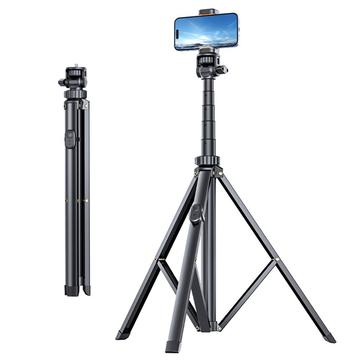 T01 Trépied portable et bâton de selfie - 1.8m - Noir