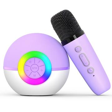 T97 Microphone Karaoké pour enfants avec haut-parleur et caisson de basse Bluetooth - Violet
