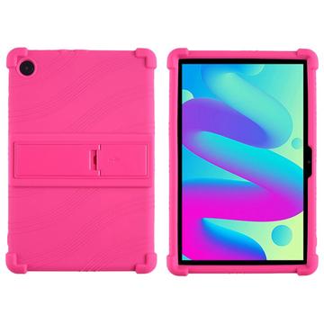 Étui TCL Tab 10L/10 HD 4G en silicone avec béquille - Rose vif