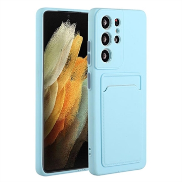 Coque Samsung Galaxy S23 Ultra 5G en TPU avec Porte-Cartes - Bleu Clair