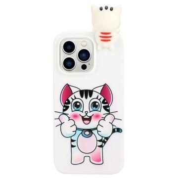 Coque iPhone 14 Pro en TPU 3D Figure Série - Chatte