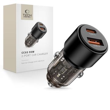 Tech-Protect CC03 95W Dual-Port Car Charger - Noir