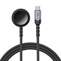 Tech-Protect MC01 Chargeur magnétique UltraBoost pour Apple Watch avec câble Type-C de 120cm - Noir