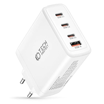 Tech-Protect NC100W-GAN 4-Port Network Charger 100W - 3xUSB-C, USB-A - White