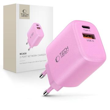 Tech-Protect NCA30 Chargeur à double port - 30W USB-C PD et 18W USB-A QC3.0