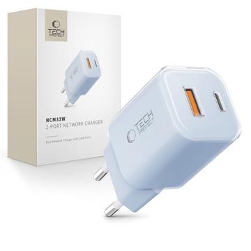 Tech-Protect NCM33W Chargeur mural 30W à double port - Baby Blue