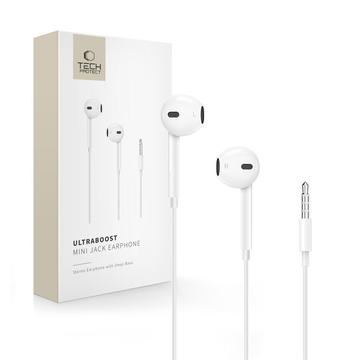 Casque intra-auriculaire 3.5mm Tech-Protect UltraBoost - Blanc