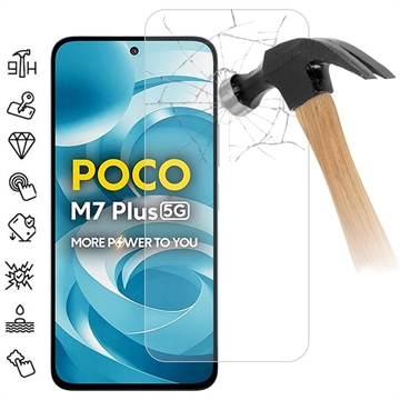 Protecteur d\'écran Xiaomi Poco M7 Plus en verre trempé - 9H - Case Friendly - Transparente