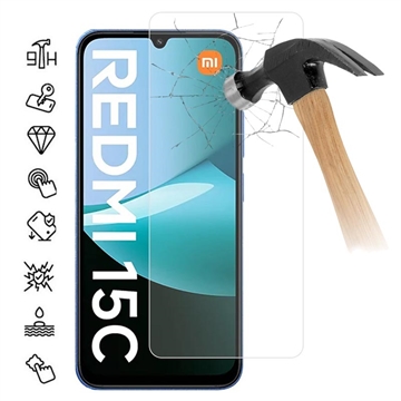 Protecteur d\'écran Xiaomi Redmi 15C en verre trempé - 9H - Case Friendly - Transparente