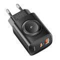 Chargeur GaN 3-en-1 Toocki TCT20-21EU - USB-C/USB-A - Noir