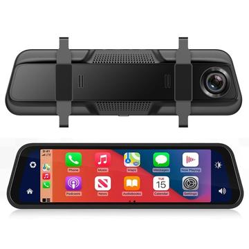 Dash Cam à écran tactile et double objectif avec CarPlay - 9.66" - Noir