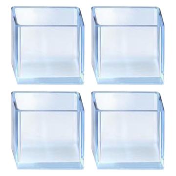 Embouts transparents pour pieds de chaises - 25x25mm - 4 Pcs.