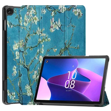 Étui à Rabat Smart Lenovo Tab M10 Gen 3 - Série Tri-Fold - Fleurs Blanches