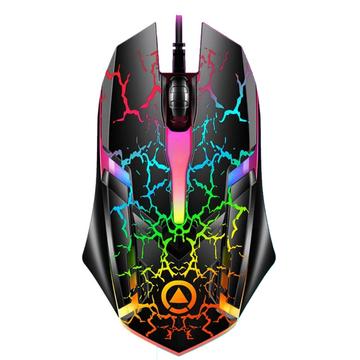 Souris de jeu USB avec LED - 1200 DPI - Noir