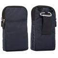 Etui universel à clip ceinture pour smartphones avec mousqueton et sangle - 6.3"-6.9" - Bleu foncé