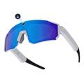 Lunettes intelligentes V06 AI pour le cyclisme / le vol – Blanc / Bleu