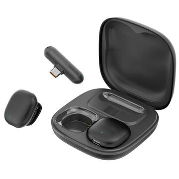V36 Mini AI Noise Cancelling Wireless Lavalier Microphone avec récepteur USB-C et étui de chargement - Noir