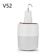 V52 Ampoule / Lampe solaire portable rechargeable de camping à LED avec éclairage à 5 vitesses et crochet