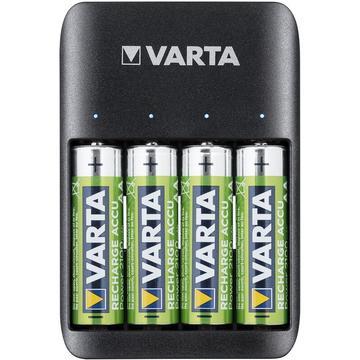 Chargeur de batterie Varta Quattro avec 4 piles R6/AA