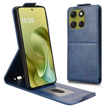 Étui à rabat vertical Motorola Moto G86 avec support - Bleu Foncé