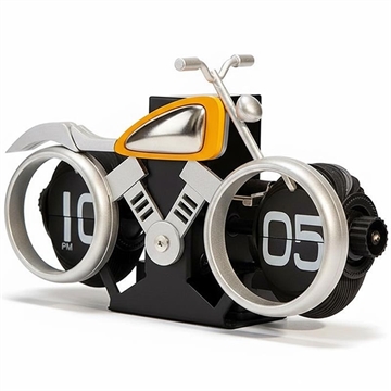 Horloge de bureau mécanique vintage à bascule pour motocyclette