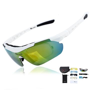 WEST BIKING Lunettes de moto pour le cyclisme Lunettes de soleil Powersports à verres miroirs multicouches